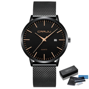 Relógio Masculino Ultra Fino CRRJU à Prova D'Água
